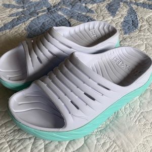 Hoka OneOne Ora Recovery Slide Wms 9 Mens 7 White Blue Unisex